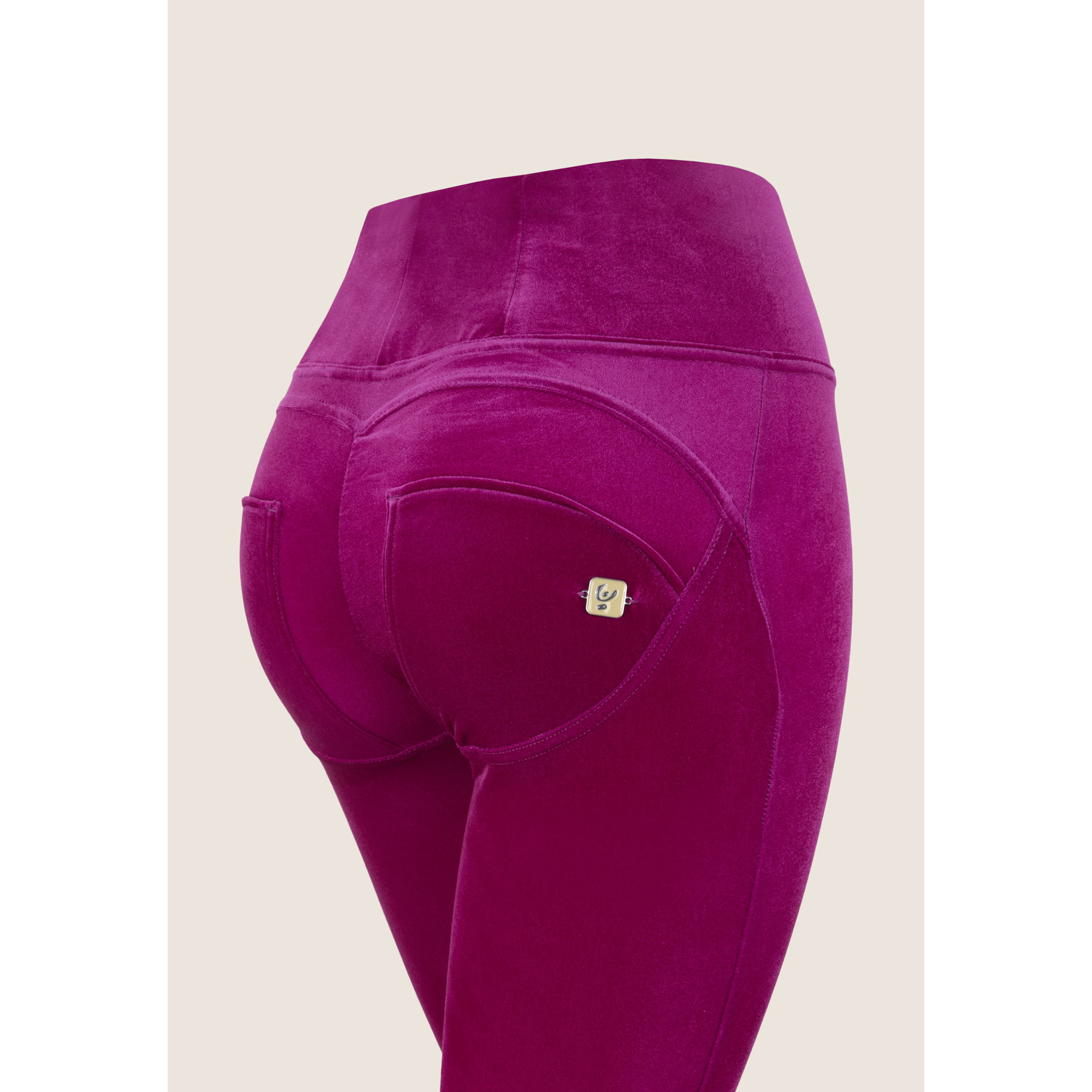 Pantaloni WR.UP® superskinny vita alta effetto velluto