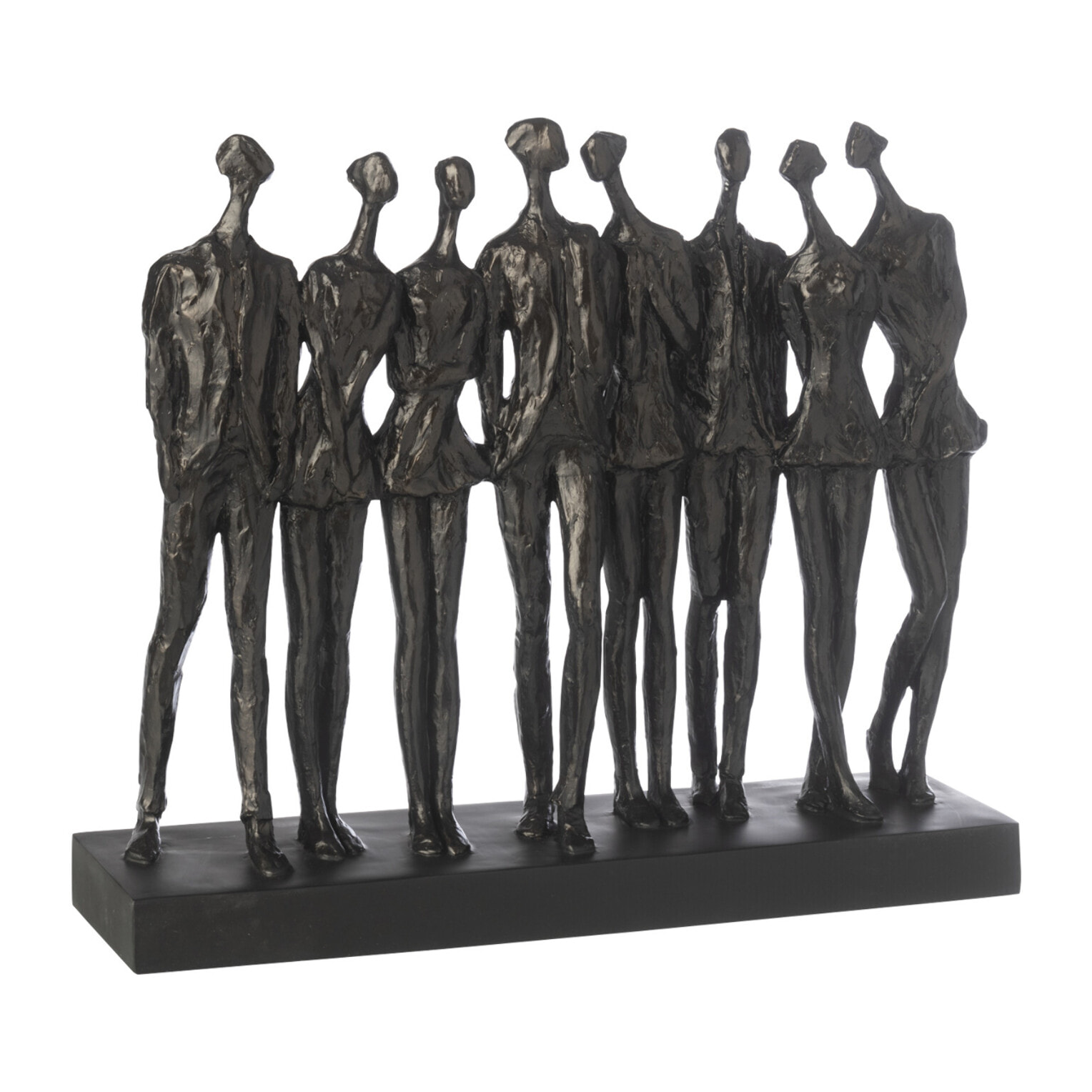 J-Line Figurine sur Base 8 Personnes - polyrésine - noir - small