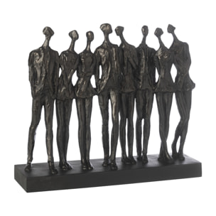 J-Line Figurine sur Base 8 Personnes - polyrésine - noir - small