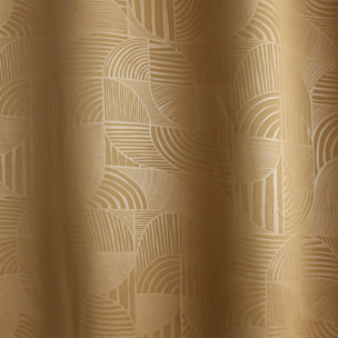 Rideau à oeillets occultant imprimé géométrique - Marron Brun