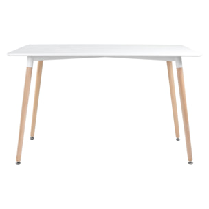 Table rectangulaire 120 × 70cm blanche PIA