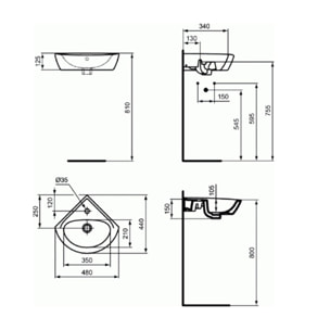 Lave-mains d'angle PORCHER Ulysse
