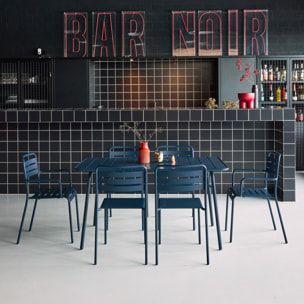 Table de jardin pliante métal + 6 assises AMÉLIA