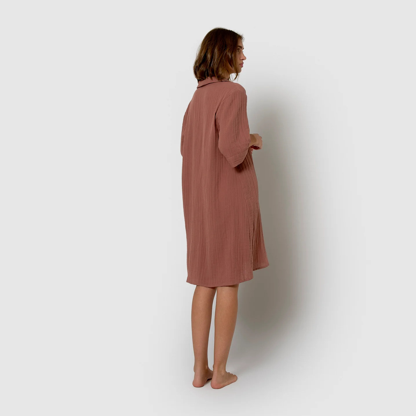 Vestido corto muselina rosette