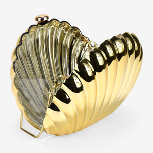 Bolso de mano concha dorada de metal
