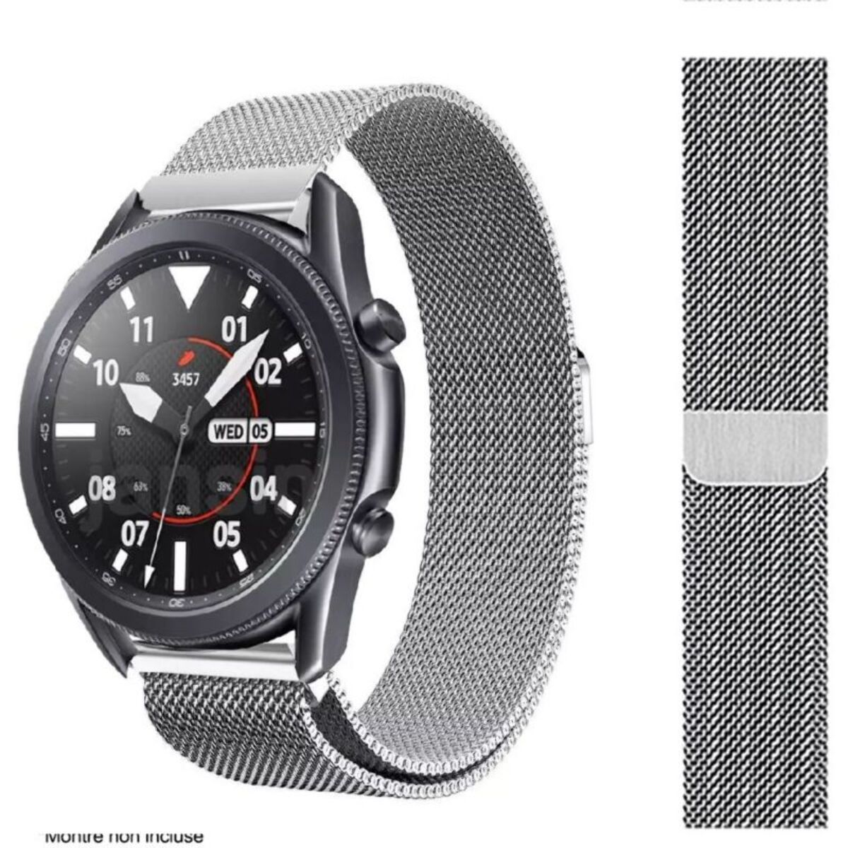 Bracelet IBROZ Samsung/Huawei 22mm Maille gris