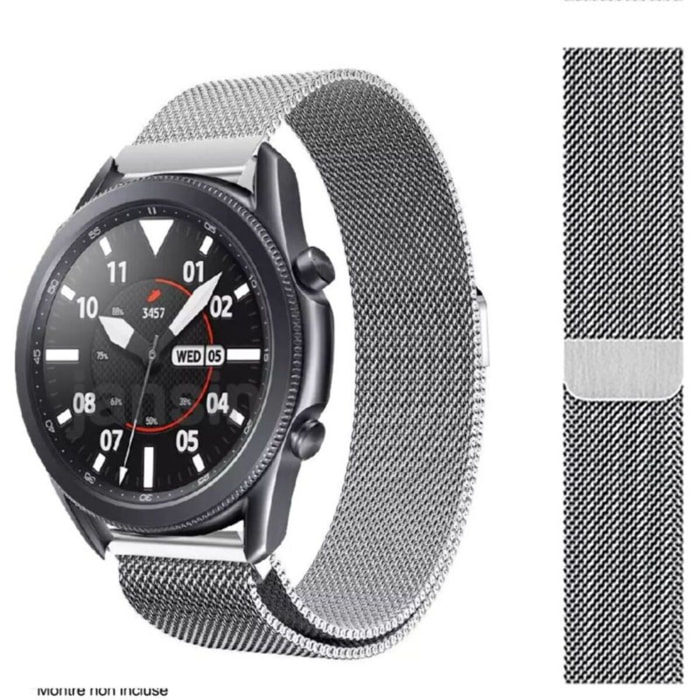 Bracelet IBROZ Samsung/Huawei 22mm Maille gris
