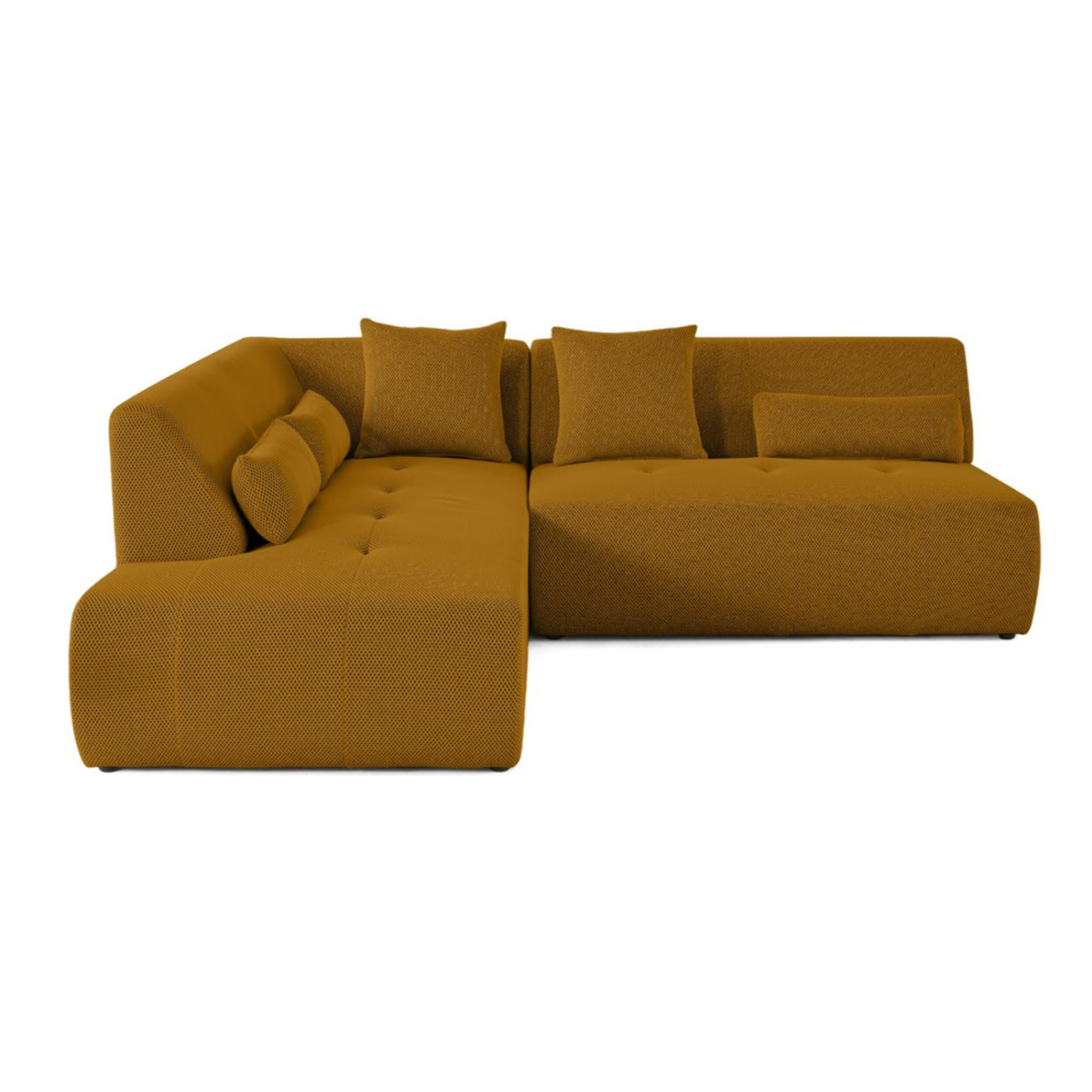 Onyx - canapé modulable d'angle gauche - 5 places - en tissu mailles 3D - Jaune