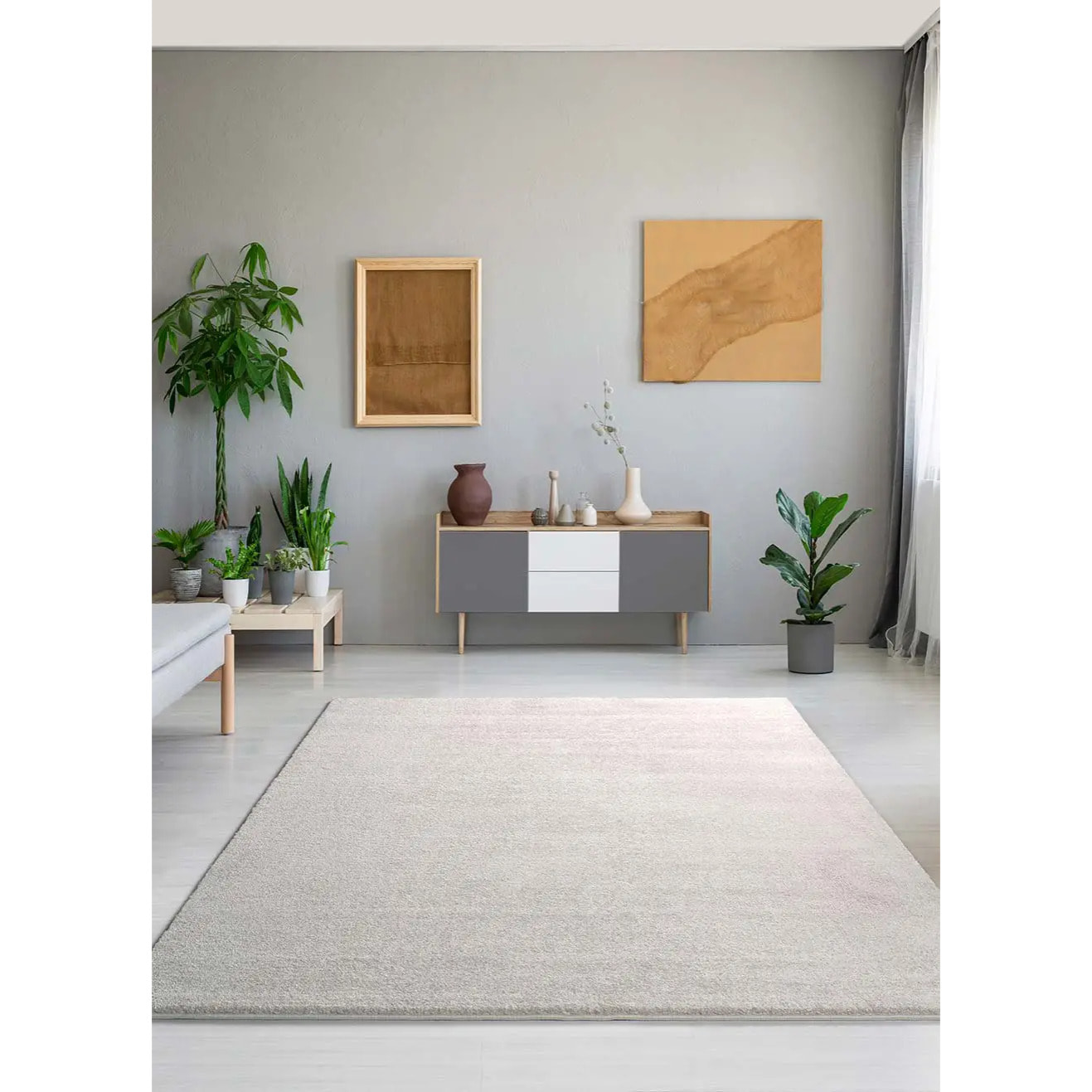 Alfombra Montana Liso Blanco, varias medidas disponibles
