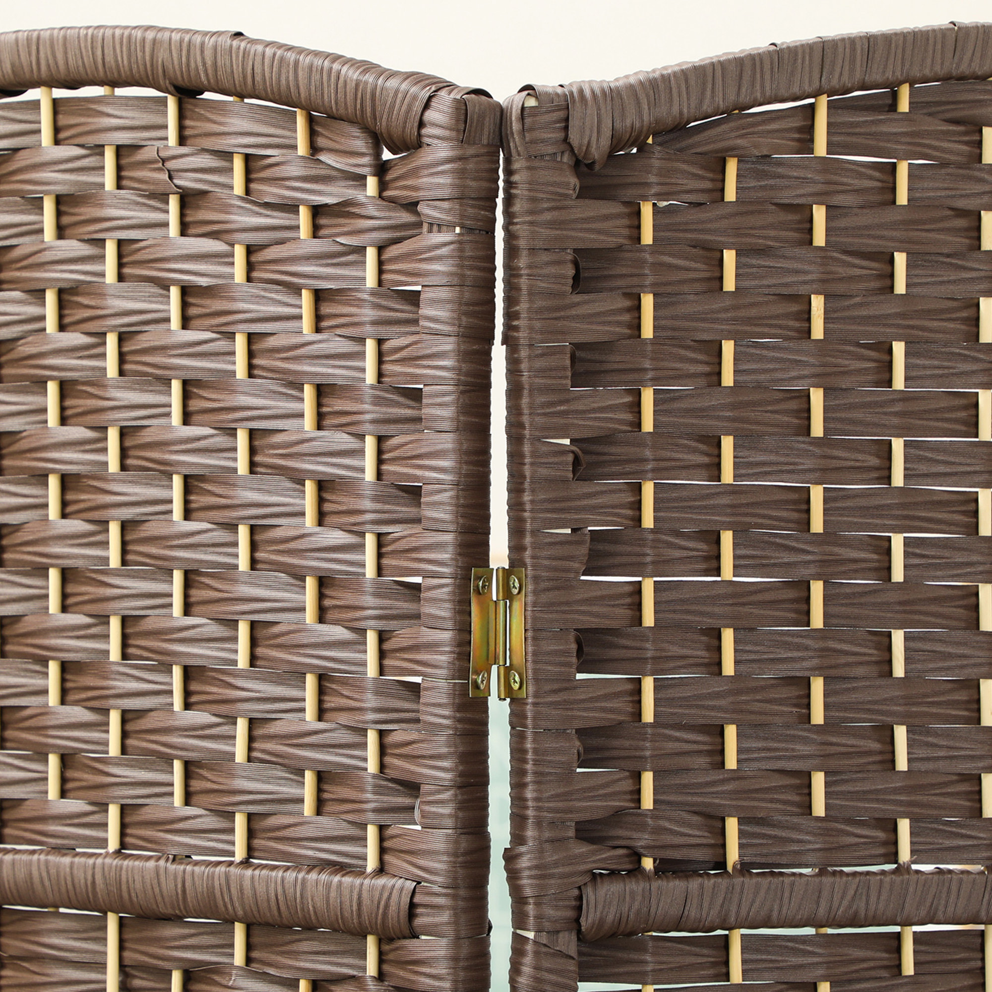 Paravent intérieur en bois 4 panneaux 180 x 180 cm séparateur de pièce pliable bois marron