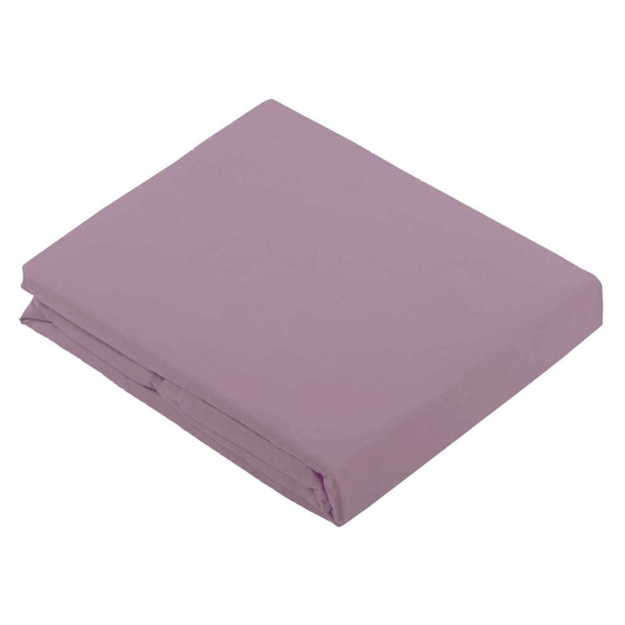 Drap Plat Uni en 100 % Coton - Vieux rose