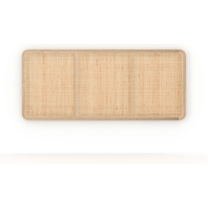 Tête de lit à suspendre en bois et cannage 140 cm - Khao