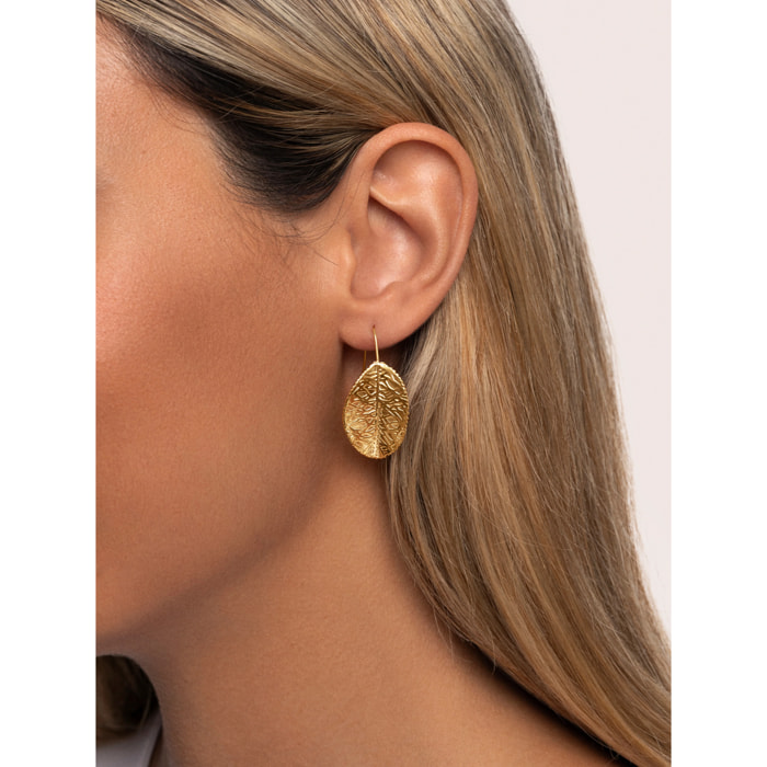 Orecchino Sheet in Acciaio Placcato Oro