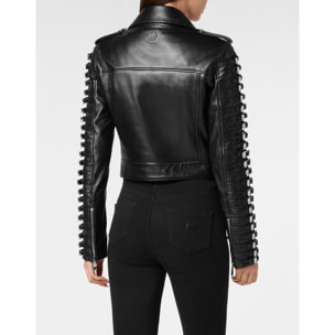 PHILIPP PLEIN Chaqueta de cuero SKULL