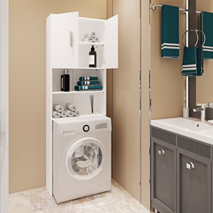 Mobile Sopra Lavatrice Asciugatrice Armadio Mobiletto Bagno Mobili Salvaspazio Armadietto A Colonna Per Lavanderia Coprilavatrice 190x26x64 Cm Bianco