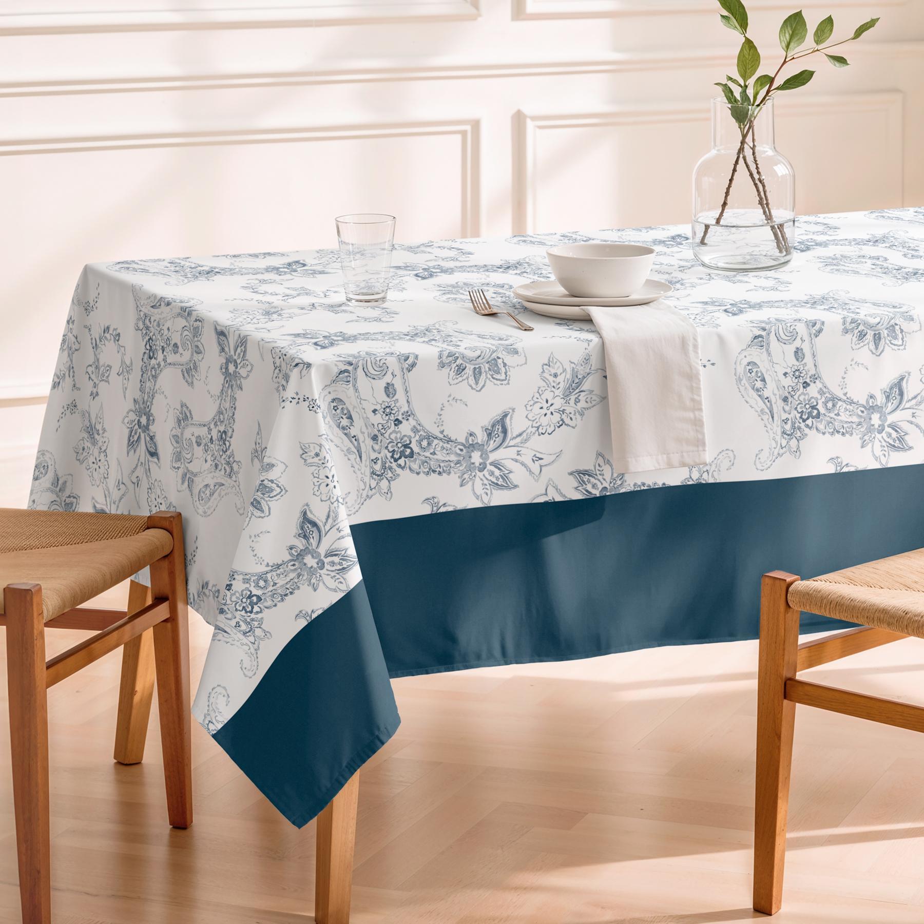 Mantel antimanchas AMELIE AZUL - 100% algodón