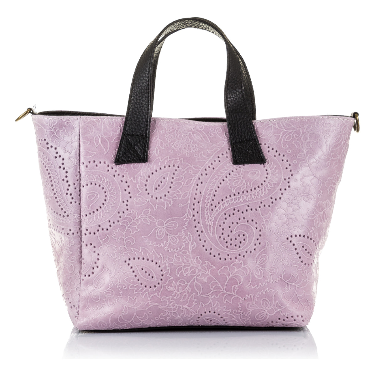 Cassandra Borsa tote Donna. Pelle autentica Suede Incisa Arabesco