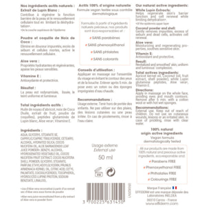 EFFIDERM - Exfoliant désincrustant visage - Peptides glutaminés de Lupin Blanc et Noix de Coco - Elimine en douceur les cellules mortes, impuretés et excès de sébum - Vegan - Tube 50 ml