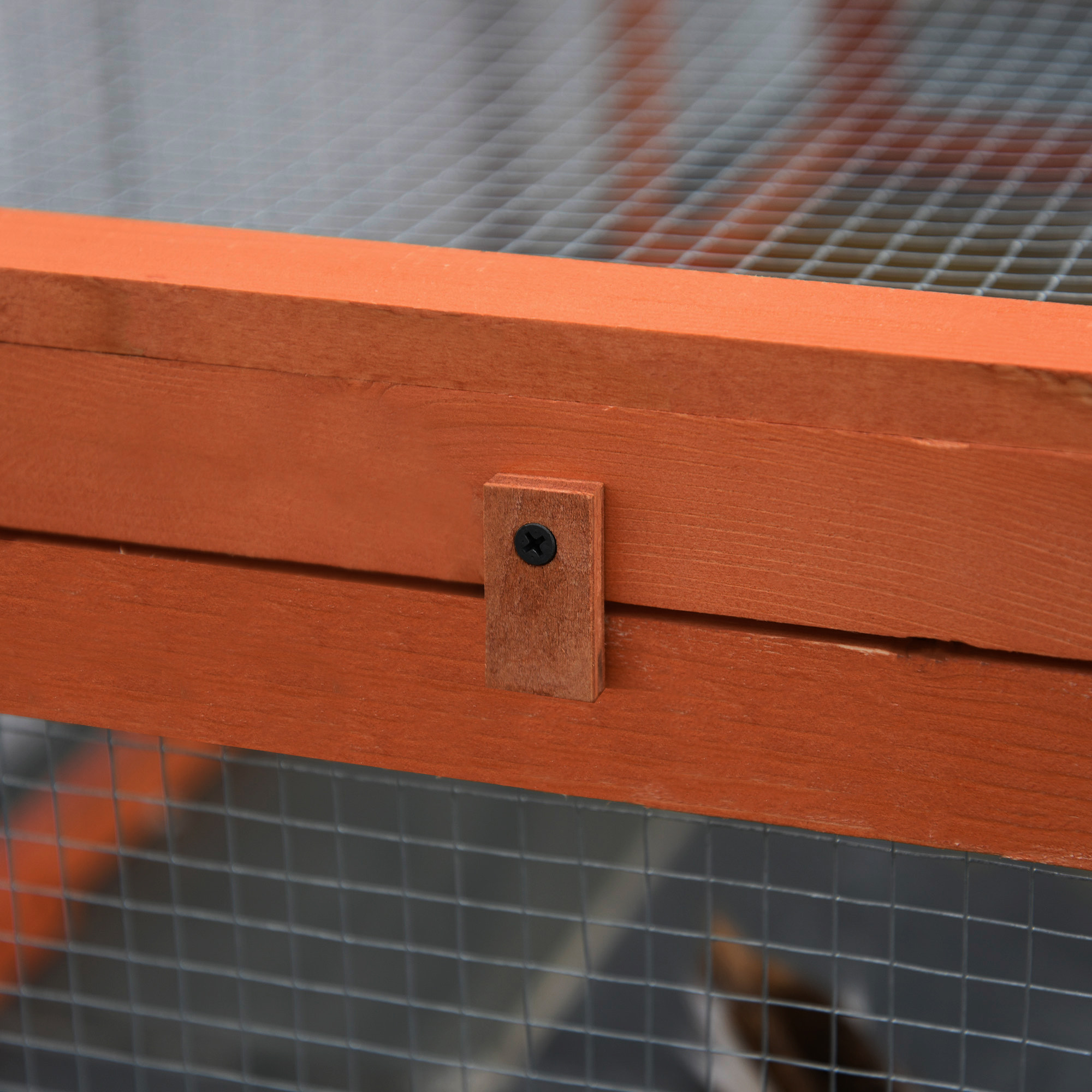 Clapier cage à lapins extérieur intérieur 2 + 1 portes 180 x 90 x 48 cm bois pin pré-huilé