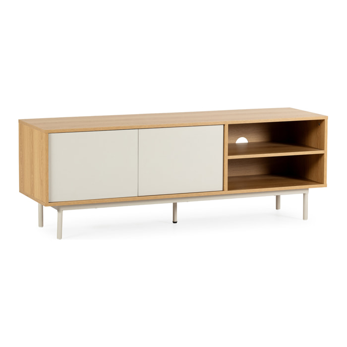 Mueble Tv Cuzco 2 puertas color Roble/Gris