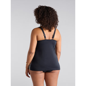 Fiorella Rubino - Top tankini stampa tribal - Nero