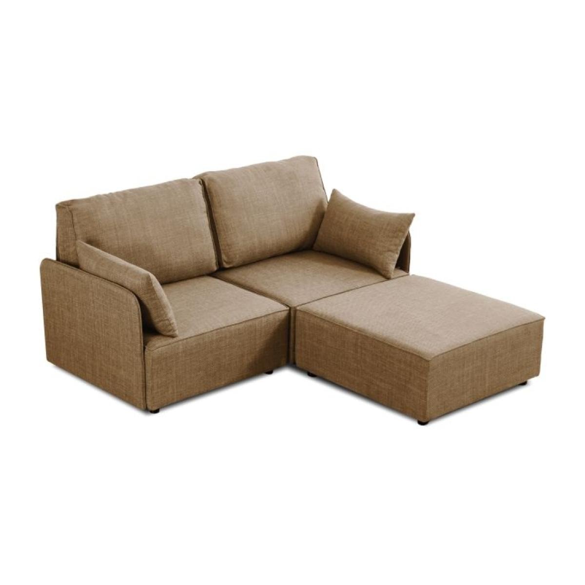 Sofá modular con chaiselongue 2 plazas y brazos Cubiq Beige