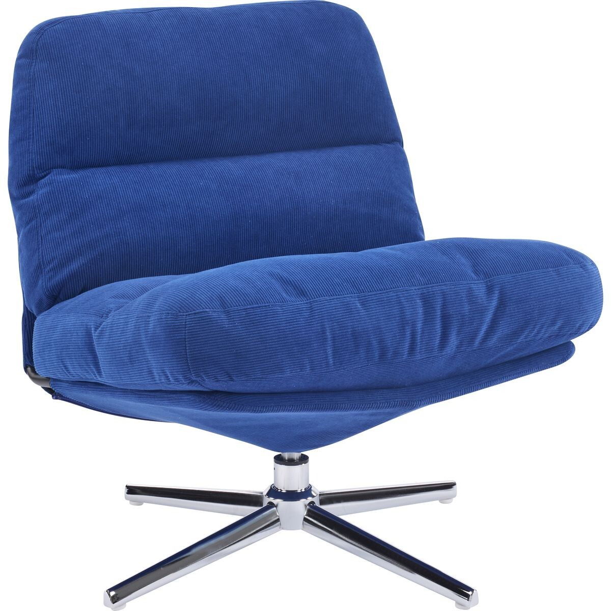 Fauteuil pivotant en velours cotelé et piètement chromé - JULIA
