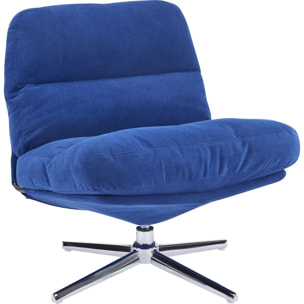 Fauteuil pivotant en velours cotelé et piètement chromé - JULIA