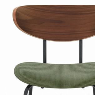 Lot de 2 chaises pour îlot central en velours côtelé kaki 64.5 cm - Jade