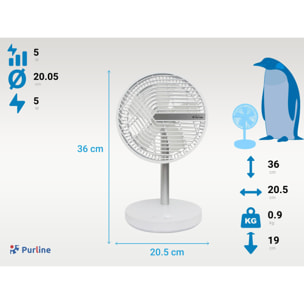 Ventilatore da tavolo con USB-C e 4 velocità