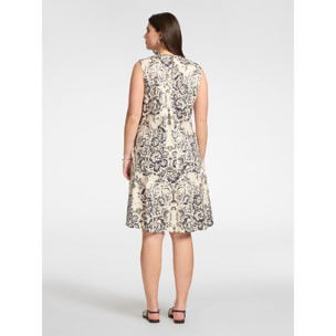 Elena Mirò - Vestido estampado en popelín - Negro