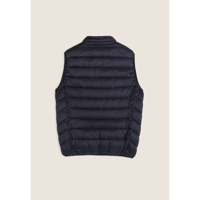 Gilet trapuntato con collo alto e zip doppio cursore