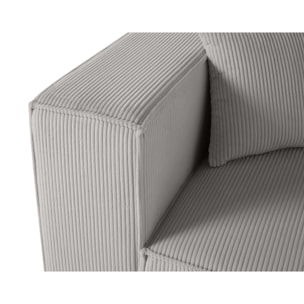 Arty - module d'assise gauche - en velours côtelé - Gris clair