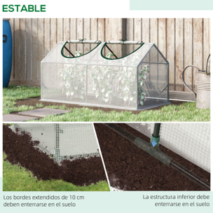 Invernadero de Terraza 120x60x60 cm Caseta de Jardín Acero con 2 Ventanas Enrollables Vivero Casero para Cultivo de Plantas Verduras Flores Translúcido