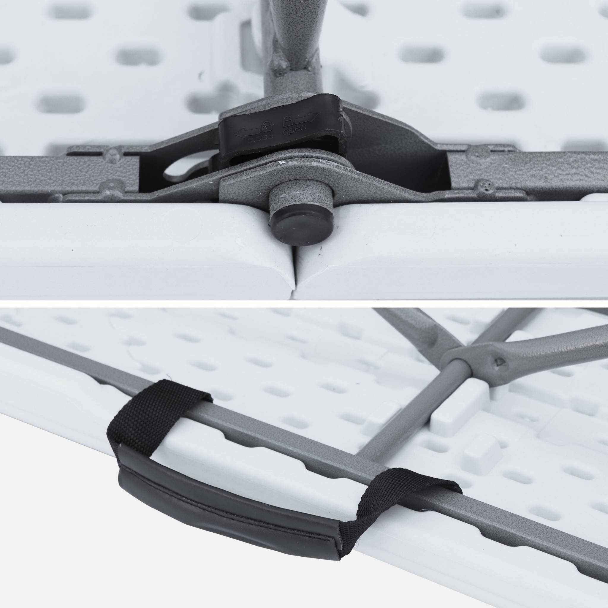 Table de réception pliante acier 2 bancs (lot de 2) FIESTA SET