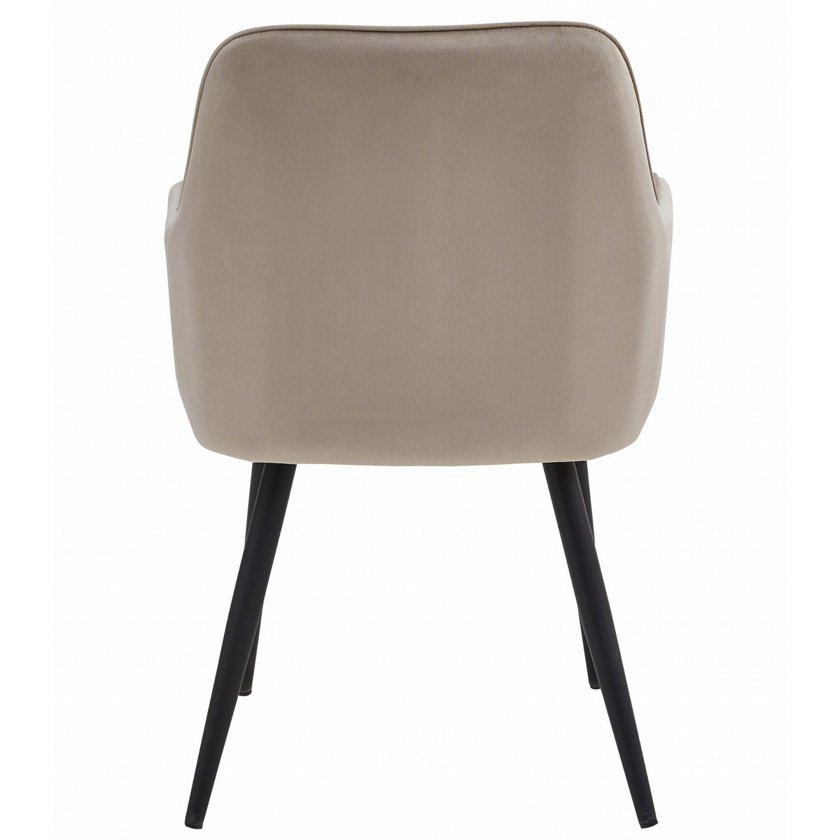 Set di 2 sedie Nana in velluto beige con gambe nere
