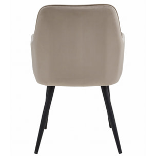 Set di 2 sedie Nana in velluto beige con gambe nere