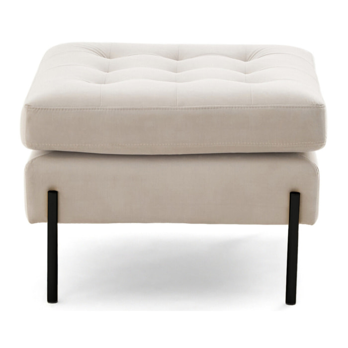 Isaure - pouf en velours - Beige