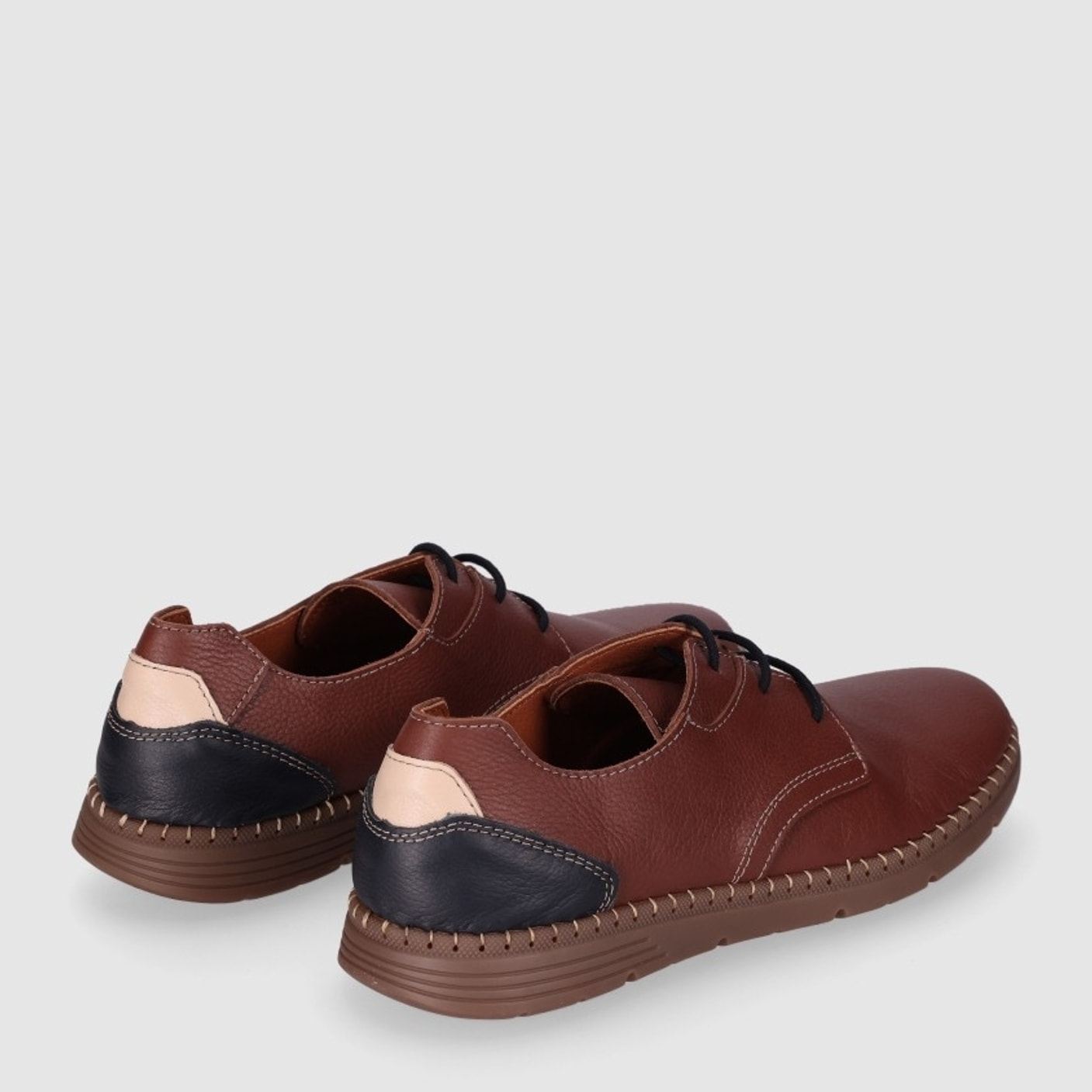 Zapatos de Piel - Marron - Tacón: Bajo
