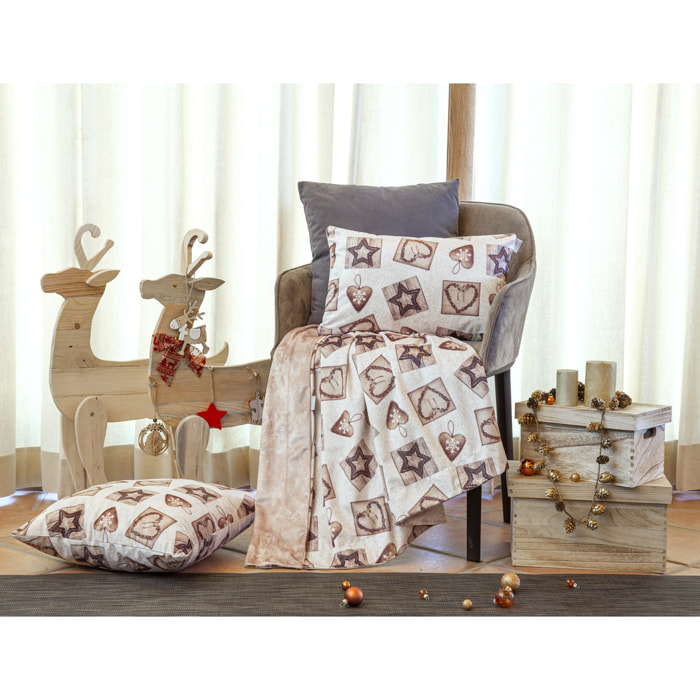FUNDA DE COJIN DE TERCIOPELO DE NAVIDAD WARM 60x60 cm