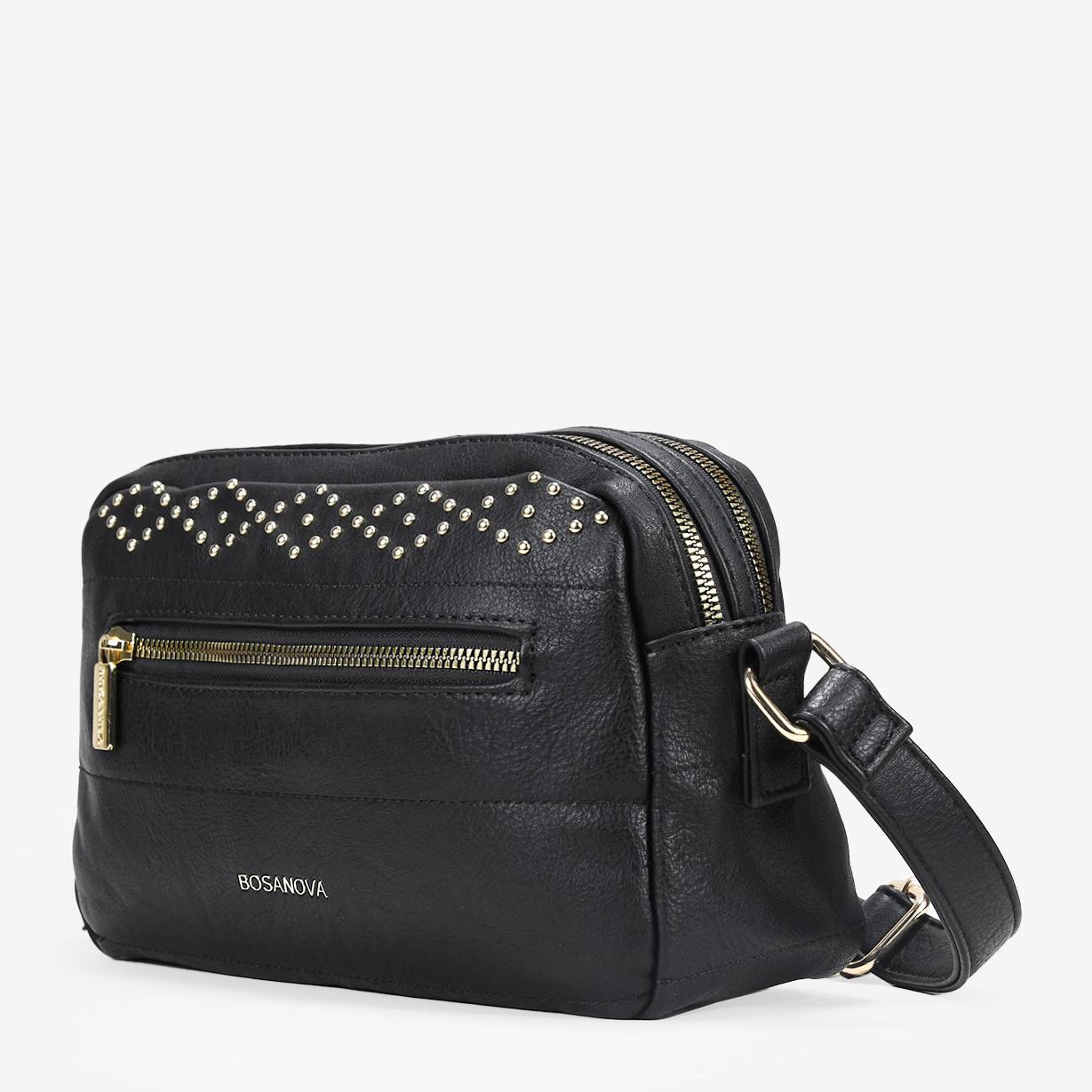 Bolso bandolera negro con tachas