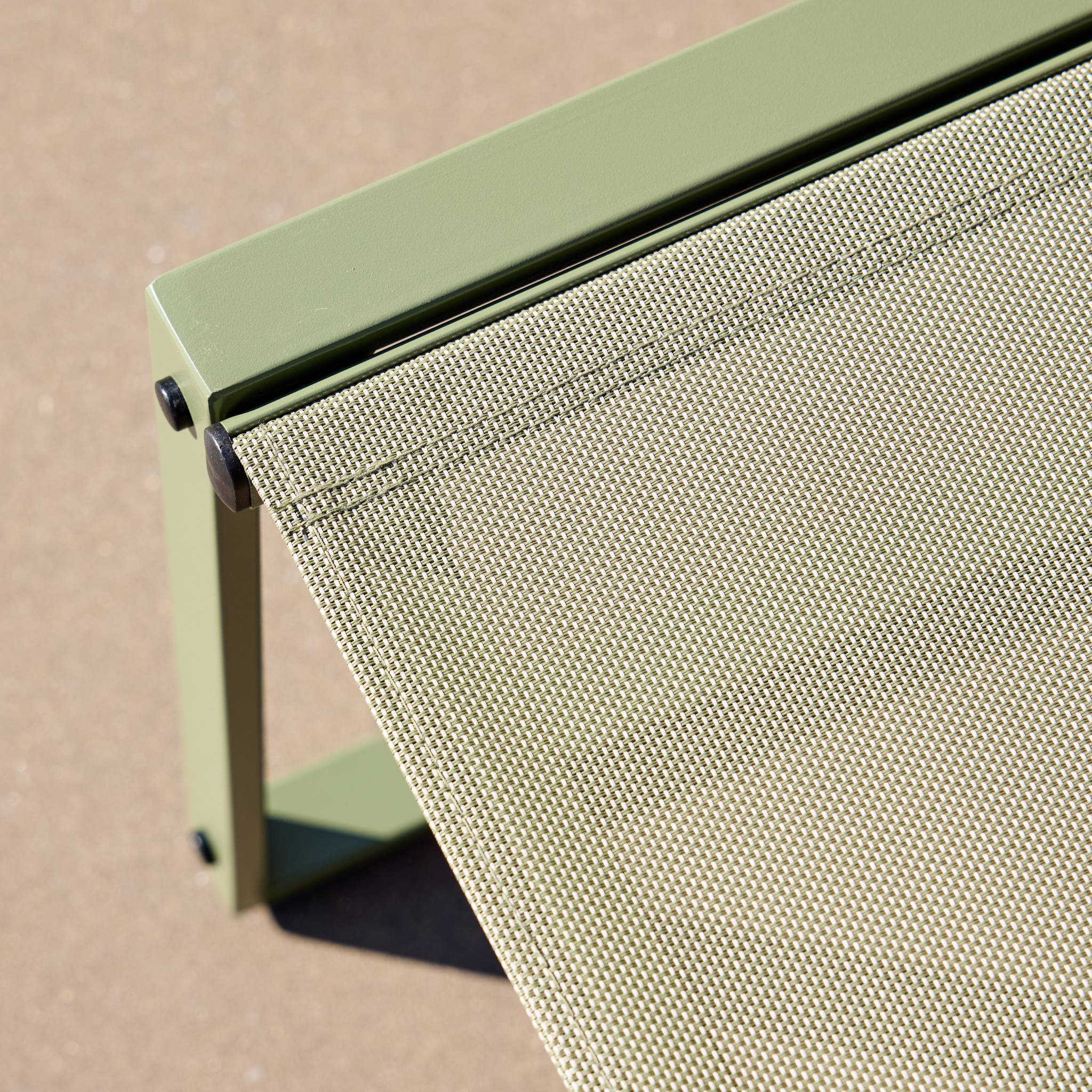 Table de jardin encastrable acier et textilène + 4 assises TAVENA