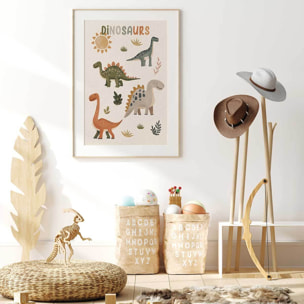 Affiche enfant les grands dinos  Affiche sous cadre bois
