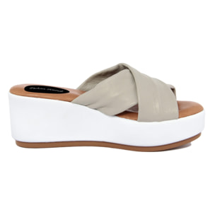 SANDALO IN PELLE MADE IN ITALY FASHION ATTITUDE COLORE COLORE Grigio