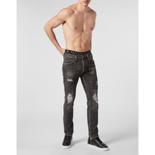 PHILIPP PLEIN Vaqueros de corte recto LOVE