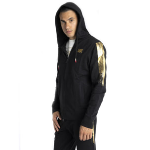 Tuta da uomo con cappuccio e zip Gold Tricolor