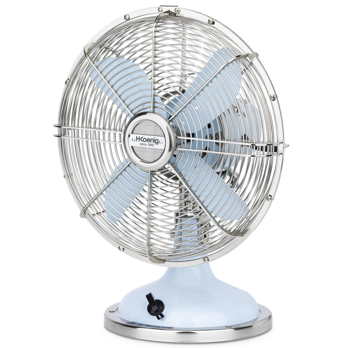 Ventilador En Metal, 3 Velocidades, 4 Aspas, Diseño Retro.