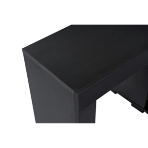 Banc TV moderne noir avec rangement - effet bois MARFA