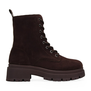 Botines militares marrones con cremallera