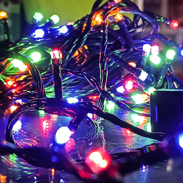 guirnalda con 320 luces led multicolor para exteriores - cable 3m